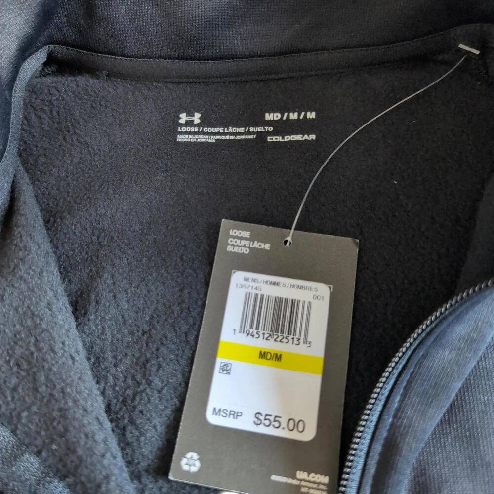 NWT Under Armour Pullover Mens Medium Black ColdGear Quarter Zip Sheriff Academy - Picture 5 of 7